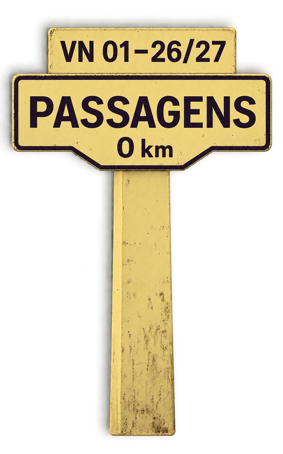 Placa vintage PASSAGENS — Vendas Novas